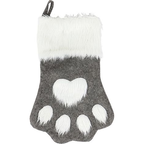 Calcetín Navideño Para Perro - Diseño De Huella - Para Decoración Y Almacenamiento De Juguetes O Golosinas - 1 Unidad (1/5)