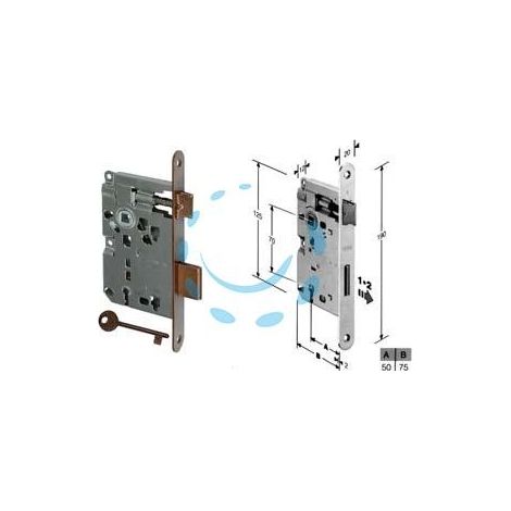 SERRATURA A BUSSOLA RIDOTTA PATENT DA INFILARE BORDO TONDO BRONZATO - mm.50 bordo acciaio bronzato (B.00571.50.22)
