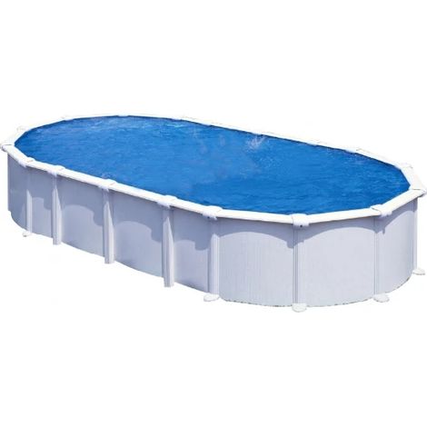 piscina fuori terra ovale gre "haiti" in acciaio colore bianco 730x375x132 - cod. kitprov7388