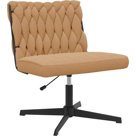 Chaise pivotante de bureau,Fauteuil de bureau, Chaise Gaming beige bouclé comme de la laine tissu CFW16681 (1/5)