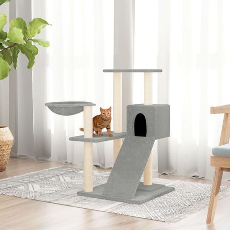 Arbre à chat avec poteaux à griffer en sisal, gris clair, 82 cm (1/5)