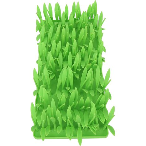Tapis de fouille pour chien en silicone, mangeoire à alimentation lente, tapis de recherche de nourriture à ventouses en forme d'herbe verte, outil d'alimentation pour chat et autres animaux de compag (1/5)