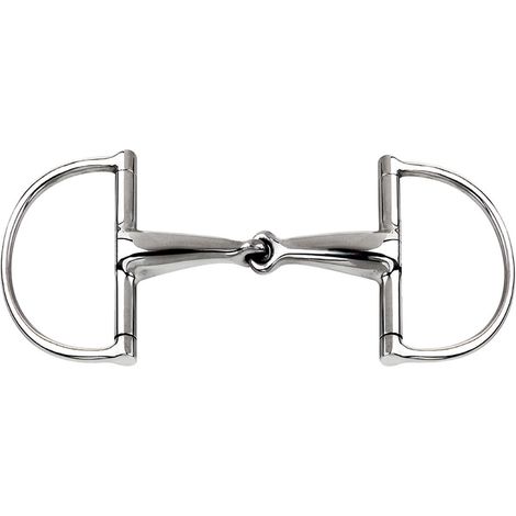 Filetto a D snodato in acciaio inox con imboccatura piena 18 mm