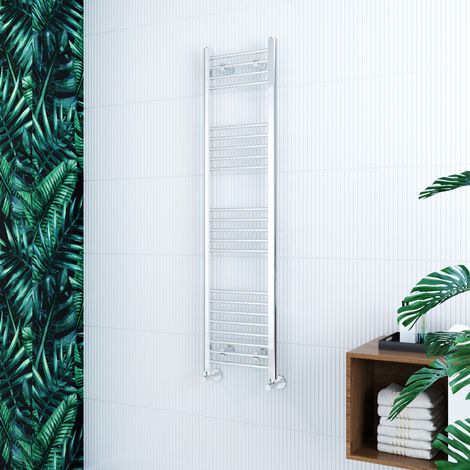 ELEGANT 1600 x 400 mm Chrome Designer Flat Panel Heated Straight Towel Rail Radiator (1/5)