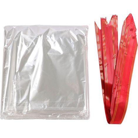 Lot de 10 sachets cadeaux transparents en OPP de qualité alimentaire, multifonctionnels et munis de fermetures torsadées, parfaits pour la confiserie et la pâtisserie. (1/5)