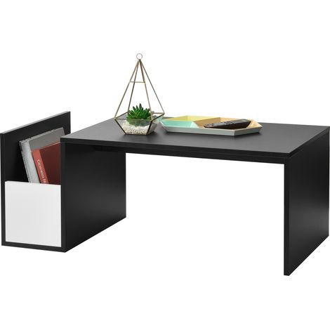 Table Basse pour Salon Bollnäs 90 x 45 x 35 cm Noir Blanc [en.casa]