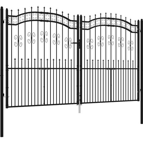 Maison Exclusive - Gartentor KAMPEN mit Speerspitze Schwarz 302 x (1/5)