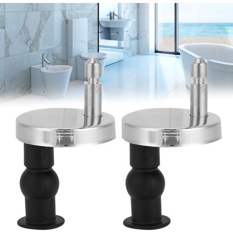 Juego de montaje de bisagras para inodoro con tuercas de expansión para la tapa – repuestos con tornillos de acero inoxidable y arandelas de goma negras. (1/5)