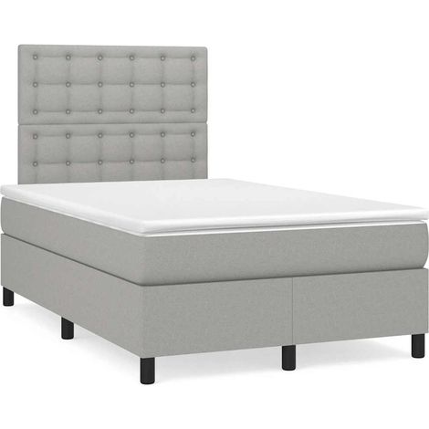 Boxspringbett mit Matratze Hellgrau 120x190 cm Stoff (1/5)