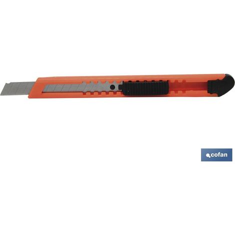 COFAN pack 3 cutters abs en blister hoja 9 mm , Pack de 3 cútter fabricados en ABS con función de carga automática para trabajos exigentes e intensos. Fabricado con la máxima segur (1/3)