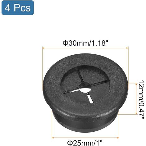 Rubber Cord Cable Tidy Black (1/4)