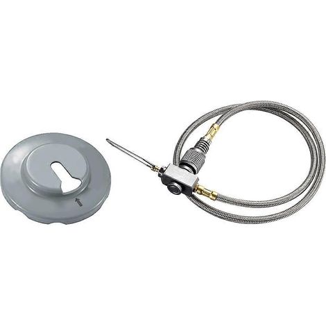 Tuyau de gaz multifonctionnel de 70 cm pour réservoir et unité à vis Lindal EN417 Z21-70 - Équipement de camping extérieur argenté (1/5)