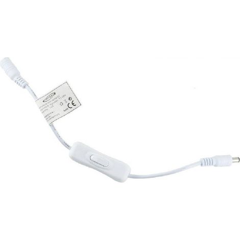 TrAdE Shop Traesio - Interruttore Per Strip Striscia Led Connettore Dc 12v-24v 12a Pulsante S-12v-02 - Bianco