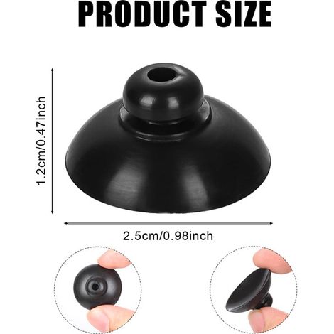 Lot de 16 Ventouses d'Aquarium Noires à Tête de Champignon - Ventouses de Remplacement pour Pompe à Oxygène, Chauffage et Tuyau d'Aquarium