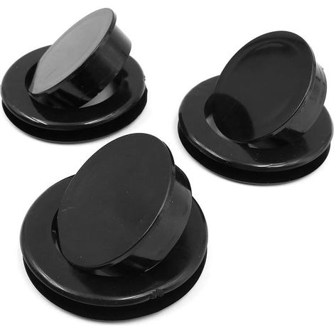 Lot de 3 Ensembles d'anneaux et de Capuchons pour Parasol de Table de terrasse, Ensemble de Bouchons et Capuchons pour Anneau de Trou Plus épais pour Parasol de Taille Standard (Noir) (1/5)
