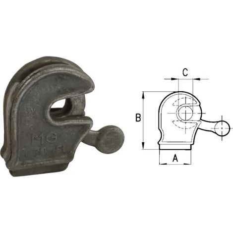 Chiusure a blocco Cermag A 20-40mm, L 62-98mm, H 115-140mm peso 0.4-2.56kg - 20 mm (1/2)
