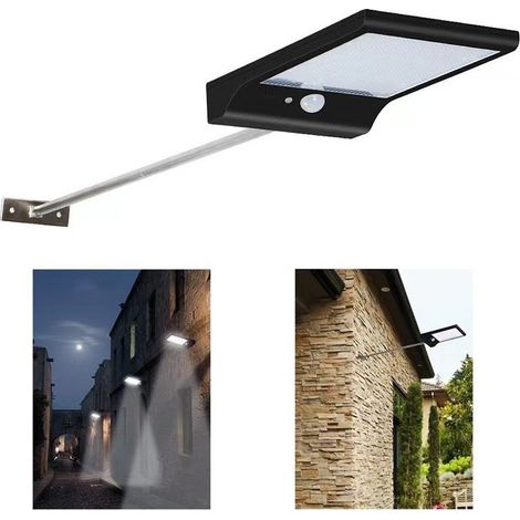 Lampe solaire extérieure 48 LED avec détecteur de mouvement – Lumière dimmable 450 lumens – Étanche IP65 (1/4)