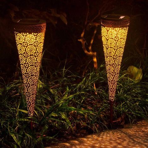 Lampes Solaires Extérieur, LED Lampes Suspendues de Jardin, Lampes Métalliques Etanches IP65 pour Interiore/Exteriore, Terrasse, Chemin, Table, Patio, Patio, Porche-2 pack (1/5)