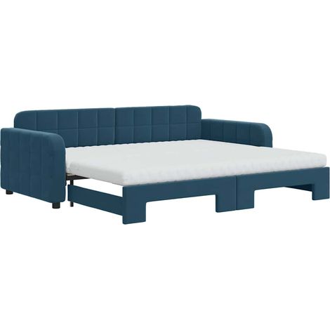 Maison Exclusive - Tagesbett Ausziehbar mit Matratzen Blau 90x200 (1/5)