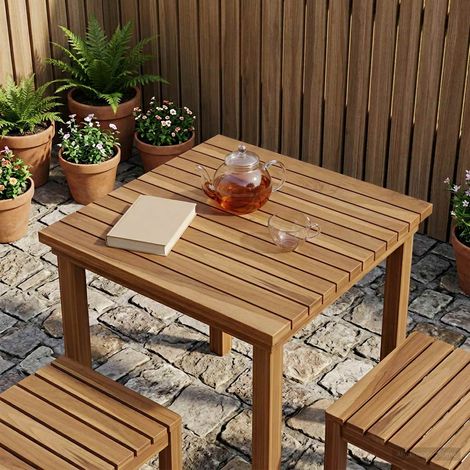 vidaXL Table Top 50 x 50 x 3.5 cm Square Solid Teak Wood Natural (1/5)
