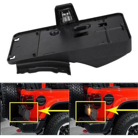 License plate brackets 68064720AA and 68048605AA are suitable for 2007-2018 Jeep Wrangler JK rear license plate brackets. (1/4)