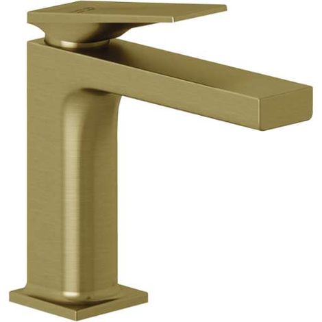 KLUDI-DECUS Monomando de lavabo 110 - con desagüe Push-Open Brushed Gold, 54288N075 (1/2)