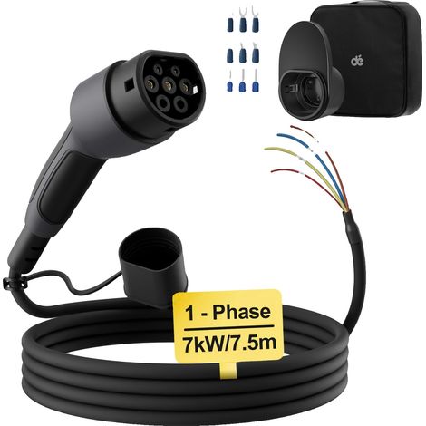 Câble de Charge pour Véhicule Électrique, Puissance de 7kW, Classe IP55, Plusieurs Options de Longueur (1/2)