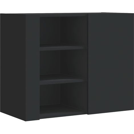 Maison Exclusive - Wandregal Schwarz 75x35x60 cm Holzwerkstoff