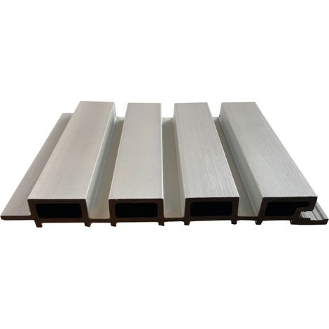 Listoni WPC Elegant 10m² per rivestimenti colore Bianco listone co-estruso 219x2200mm spessore 26mm (1/5)