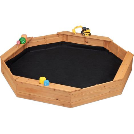 Caja de arena octogonal con tela de fibra incluida