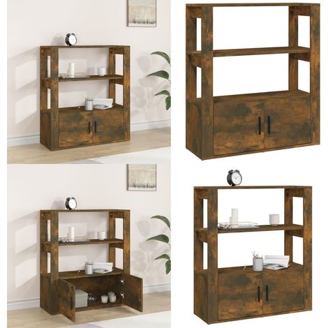 Sideboard Räuchereiche 80x30x90 cm Holzwerkstoff - Schreibtisch - Regal - Wohnzimmermöbel - Holzmöbel - Sideboard - Home & Living (1/5)
