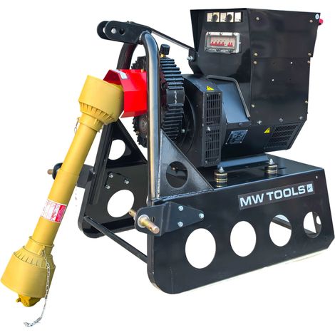 Groupe électrogène agricole 40 kW (50 kVA) pour tracteur dès 80 ch - 230 V et 400 V - Régulateur AVR - Cardan et attelage trois points MW Tools PTG400 (1/5)