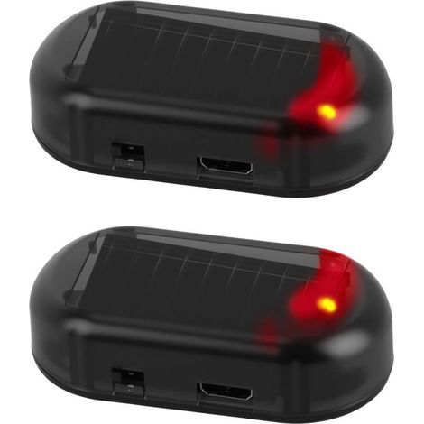 2pcs Alarme Solaire de Voiture, Alarme Voiture Anti vandalisme Clignotement Nocturne Automatique Surveillance antivol de Voiture simulée (1/5)