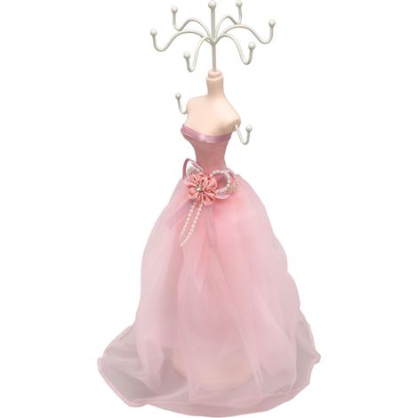 Présentoir à bijoux pour mannequin femme/fille, portant colliers, boucles d'oreilles et bracelets. (1/5)