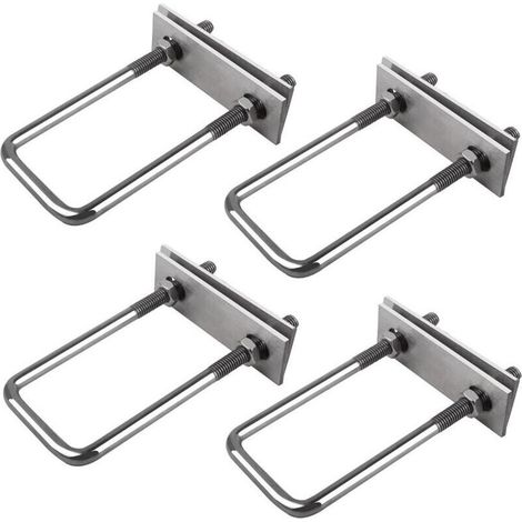 Boulons en U, Bride de Fixation, Fixation Coffre de Toit, Plancher Marine pour Remorque, U Boulons Pour Coffre de Toit, Boulons En U Boulons 4 Pcs M8 Boulons en U Carrés (1/5)