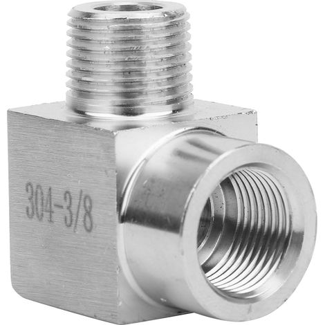 Raccord coudé fileté BSPP femelle-mâle, adaptateur de tuyauterie, connecteur rapide pour air et huile 3/8 po (1/5)