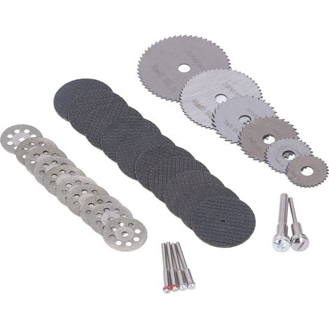 Ensemble de 32 disques à tronçonner, disques à meuler, lames de scie à bois, meules abrasives à double maille (1/5)