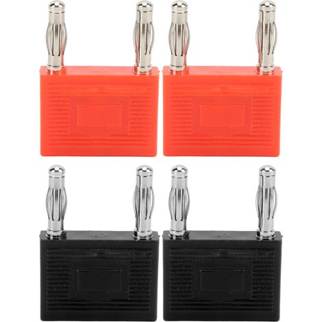 2 Pièces Connecteurs Banane Double Rangée 4MM Cuivre Résistant à la Chaleur pour Câbles Enceintes (1/5)