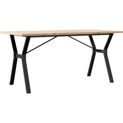 Maison Exclusive - Esstisch Y-Gestell 160x80x75,5 cm Massivholz K