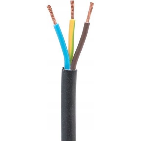 Cable eléctrico trenzado negro OMY 3x1 de 1 m y 300 V (1/2)