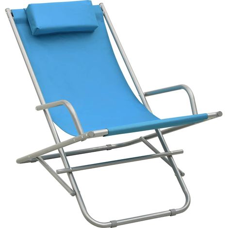 Maison Exclusive - Sedie a Dondolo 2 pz in Acciaio Blu (1/5)