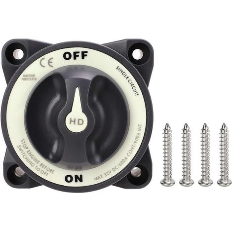 Interrupteur de batterie principale marine 600A 32V à circuit unique, coupe-circuit marche/arrêt, compatible avec les applications marines et de véhicules récréatifs. (1/5)