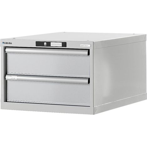 LISTA, Etabli modulaire, caisson, hauteur 383 mm, 2 tiroirs, (1/3)