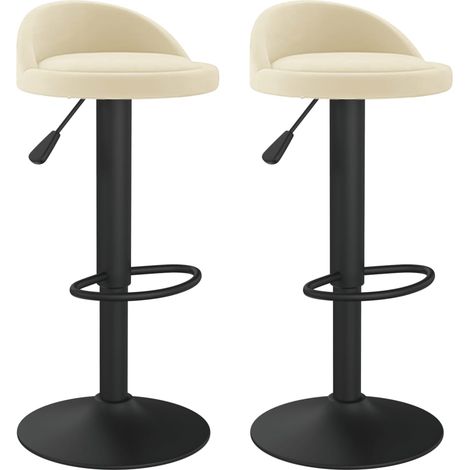 Tabourets de bar 2 pcs Crème Velours 10 (1/5)