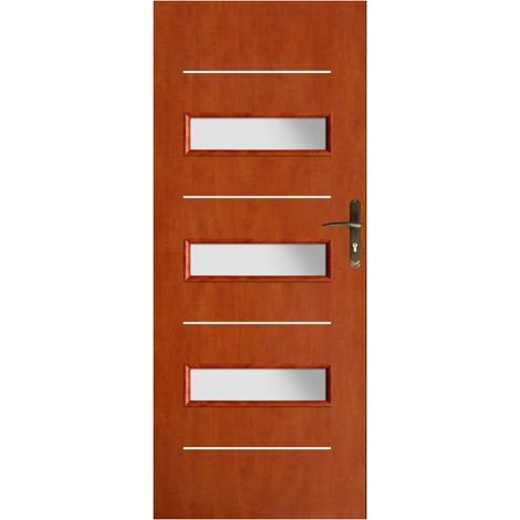 Porte d'intérieur vitrée WERONA calvados en plusieurs dimensions - Poussant: Gauche - Largeur porte: 90 cm