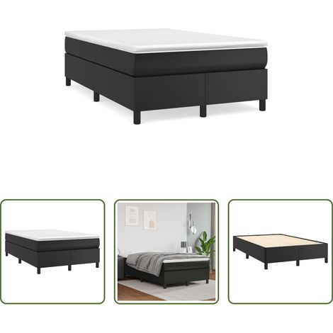 Matelas à ressorts ensachés - Sommier à lattes de lit avec matelas noir 120x190 cm similicuir (1/5)