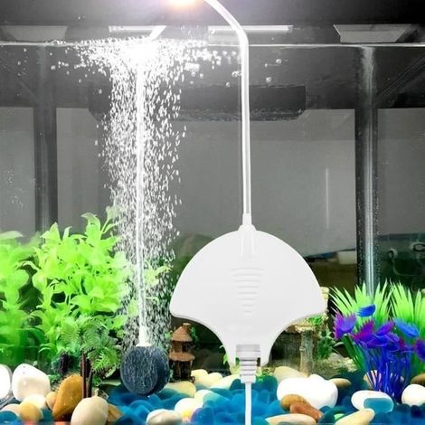 Pompe à Air pour Aquarium, Ultra-Silencieuse pompe aquarium 1.8W et performant oxygène pompe pour 5 à 60L de aquarium Tank (Blanc) (1/4)