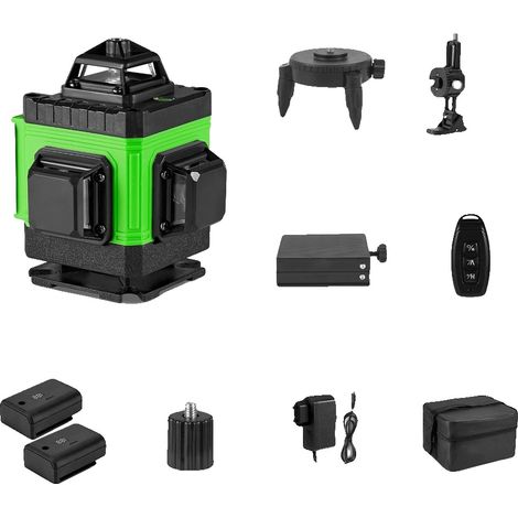 Niveau Laser, 16 Lignes, Contrôle à Distance APP, 2 Ensemble de Batteries (1/2)