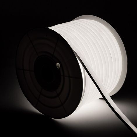 Tira LED Neón Regulable 220V BOBINA 50m Blanco Frío Semicircular 180 7.5W/m Corte 100cm IP67 Blanco Frío (1/5)