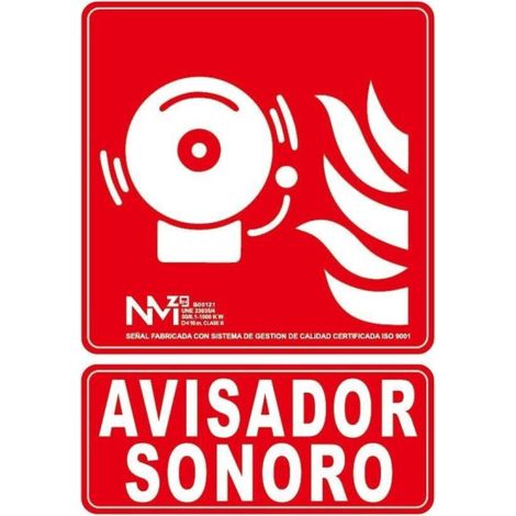 Señal de seguridad "Avisador Sonoro" en PVC o aluminio SEKURECO                         210 x 300 mm                          CLASE A (PVC 1 mm) (1/2)